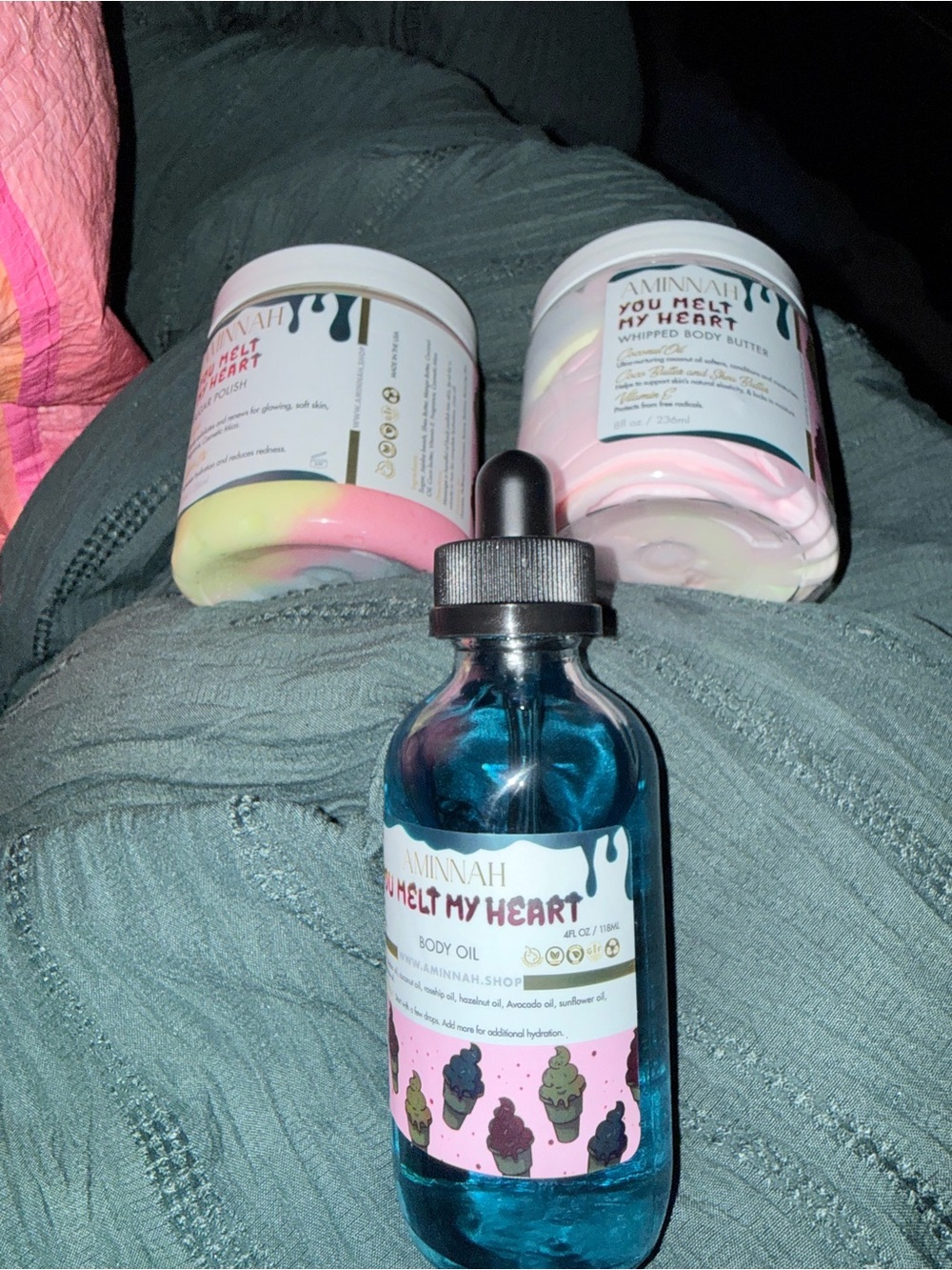 Aminnah Bundle You Melt My Heart Body Oil Body Butter and Body polish
